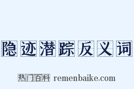 隐迹潜踪反义词是什么意思的图片